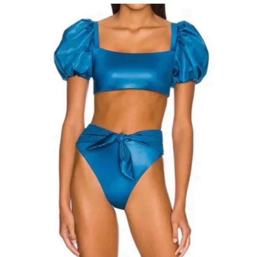 Agua Bendita Calista Nettuno Bikini Set in Blue size Medium **NWT**